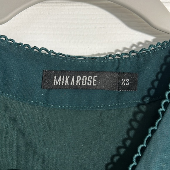 Green Mikarose dress with sheer long sleeves. Size XS. - Picture 2 of 2